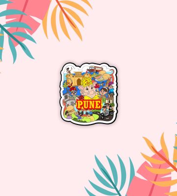 Pune Indian State Wooden Fridge Magnet Sticker Almirah, Refrigerator, Home & Kitchen Door Travel Souvenir & Gift Items Magnet